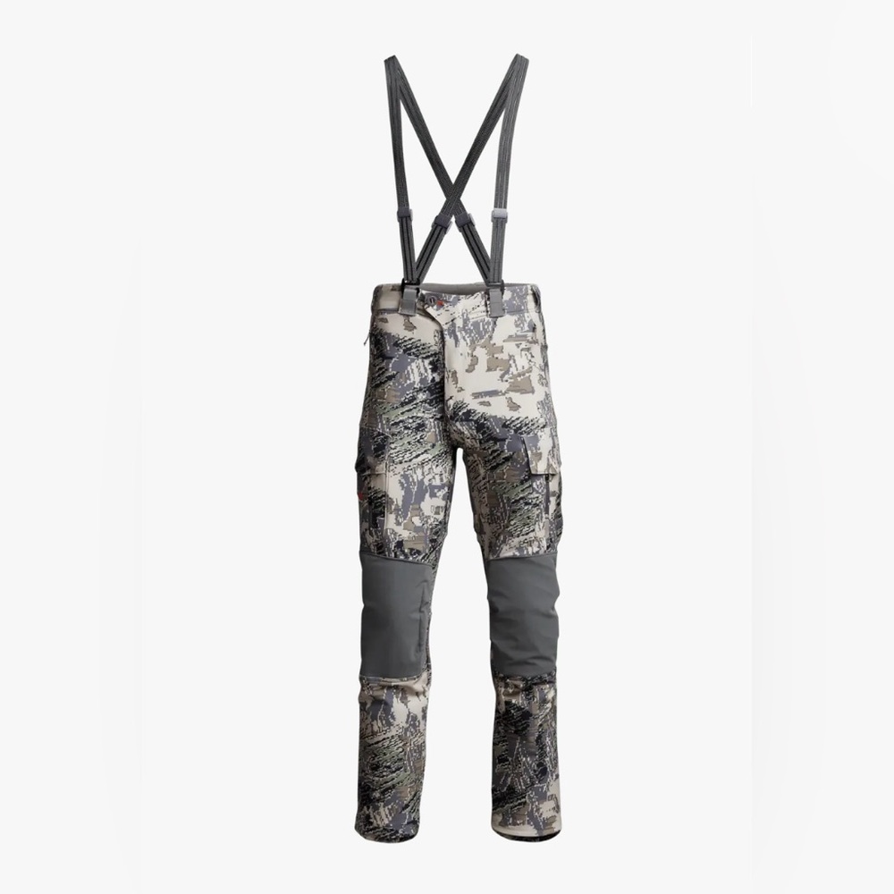 Sitka Men's Camouflage Hunting Bib Pants with Gray Reinforced Knees